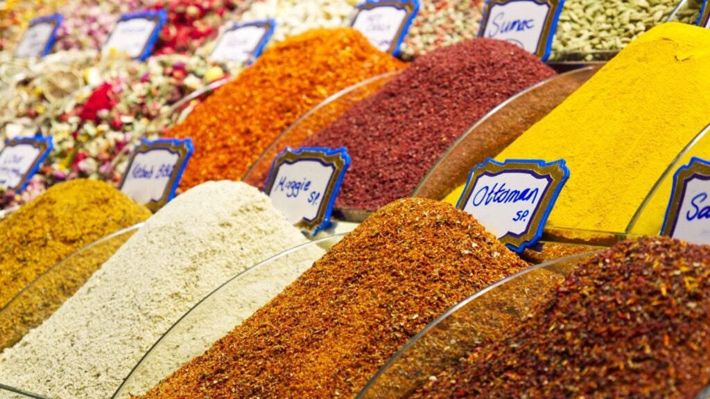 Turkish spice mounds in Spice Bazaar