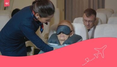 A flight attendant learning how to take care of passengers in the best flight attendant school in the UK.