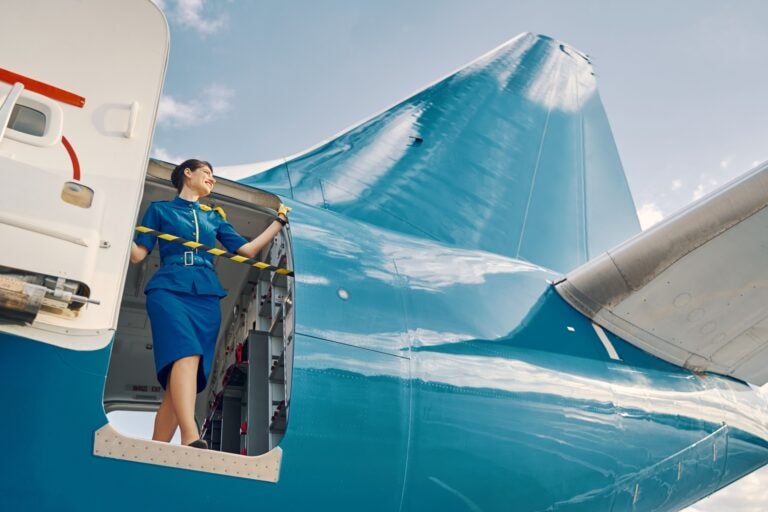 A flight attendant from the best flight attendant school in Australia.
