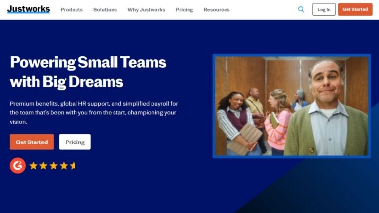 Justworks HR Software homepage