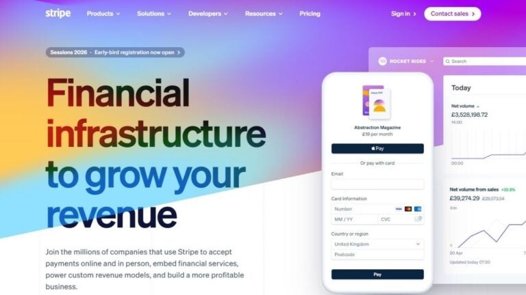 Stipe Business Banking Homepage