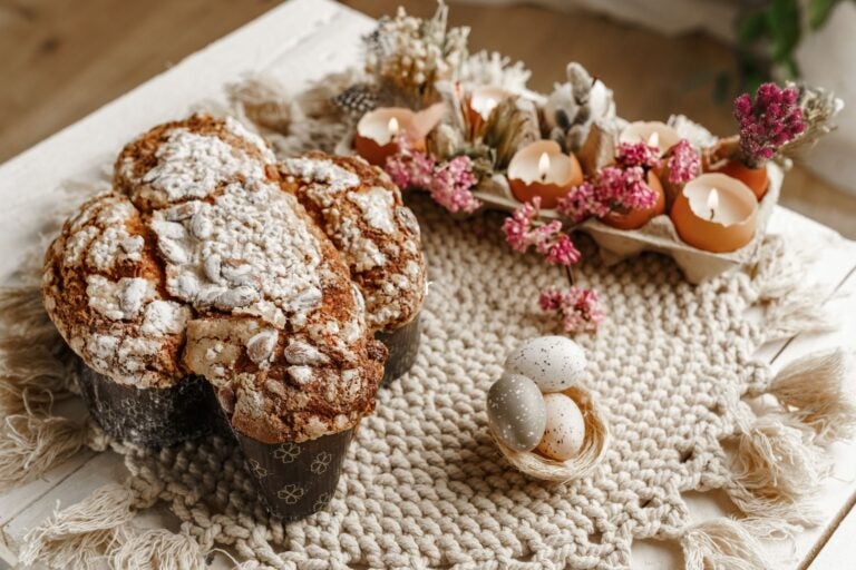 Traditional Easter food in Italy: Colomba.