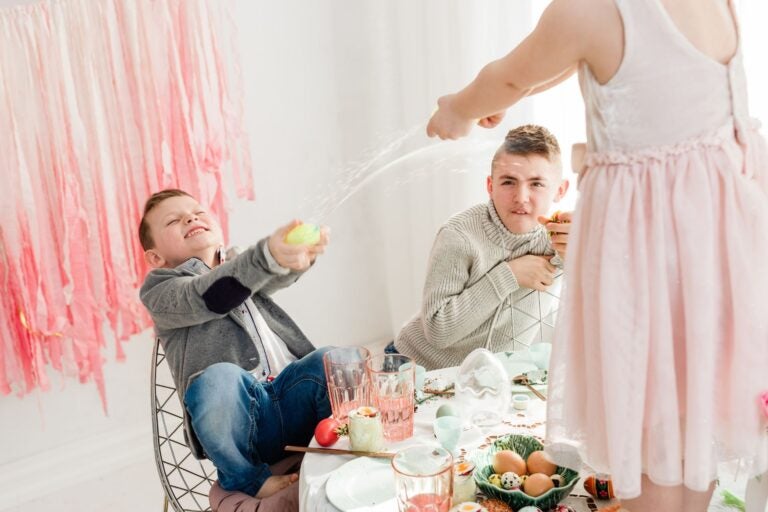 Kids playing on Easter Monday in Poland