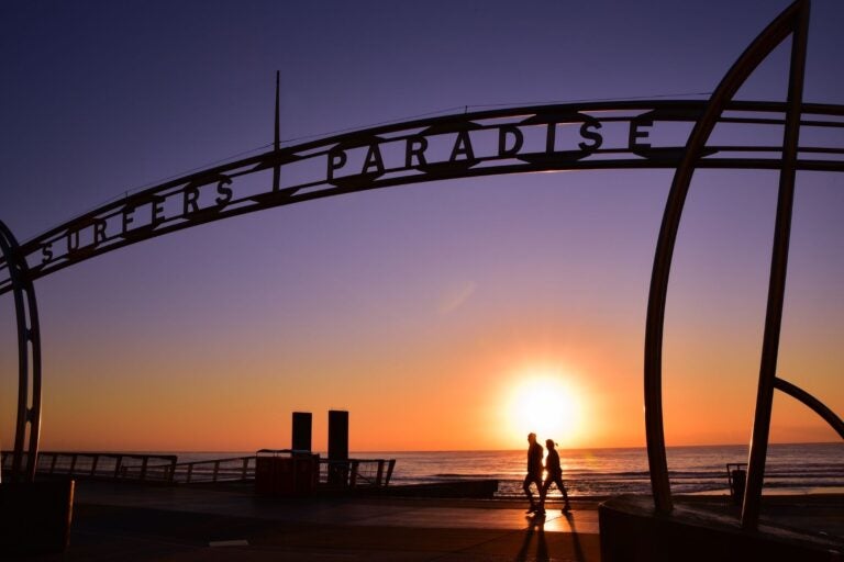 Sunset view of Gold Coast.