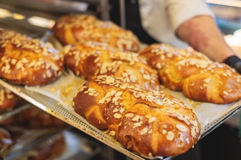 Traditional Greek easter food Tsoureki