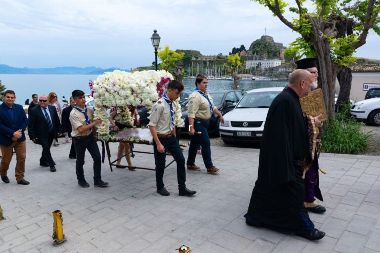 The epitaph processions of Good Friday in Corfu, Greece.