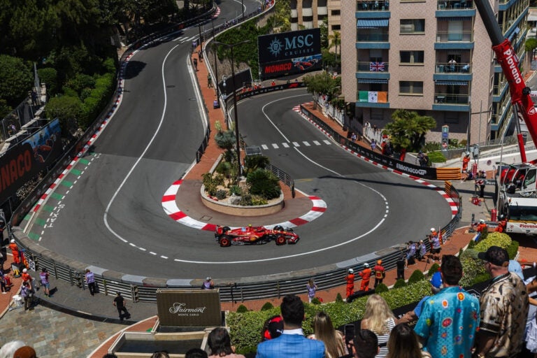 Carlos Sainz Jr racing through the streets of Monte Carlo during the Monaco Grand Prix