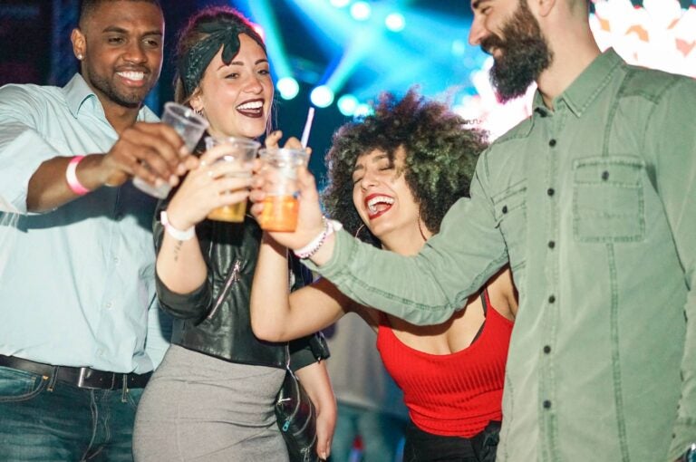 people partying at a madrid night club