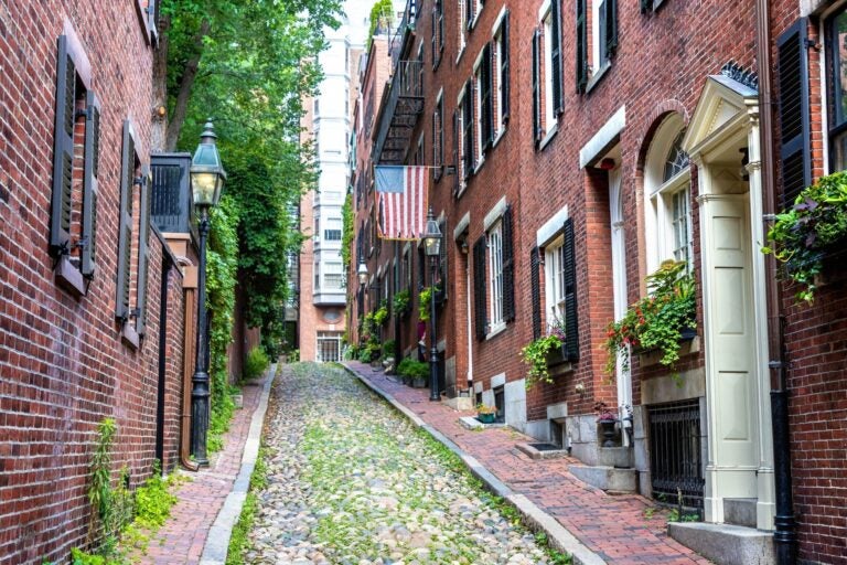 Historic Acorn Street in Boston