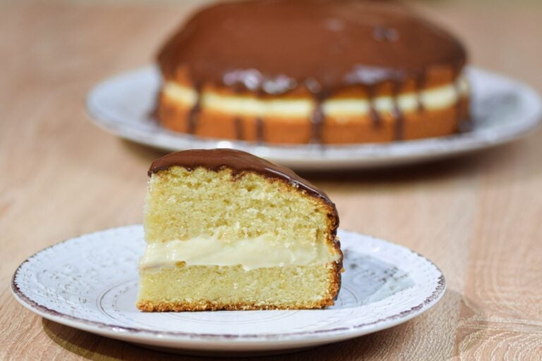A piece of Boston cream pie.