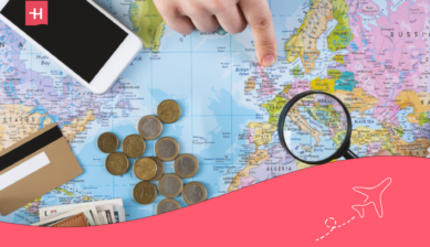 world map international travel with credit card