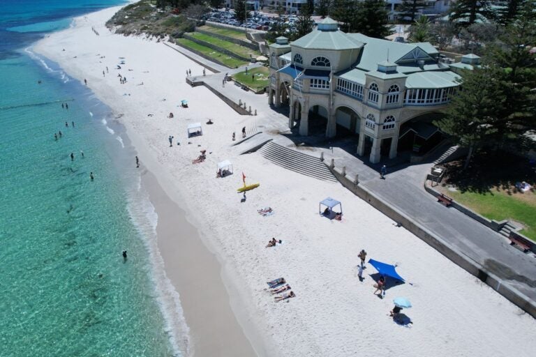 Aerial view of Cottesloe Beach. 