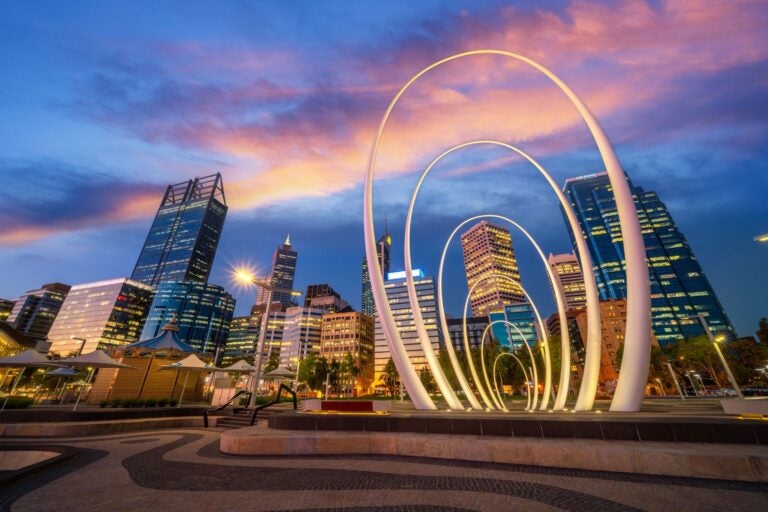 Night view of Elizabeth Quay