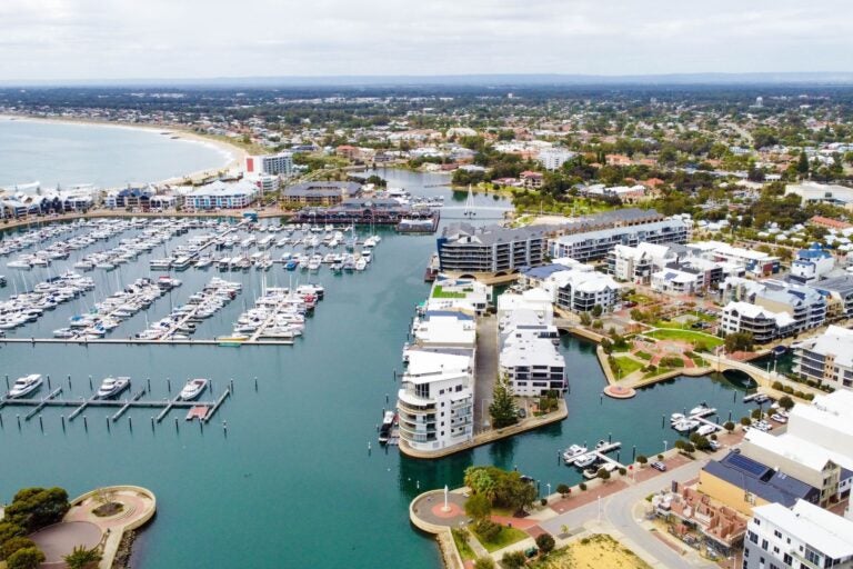 Aerial view of Mandurah.