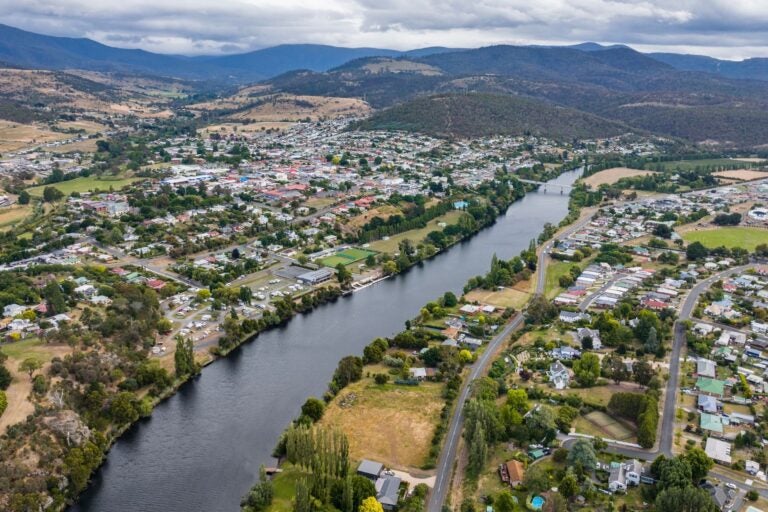 Aerial drone view of Derwent Valley. 
