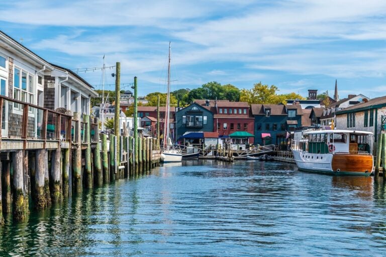 A view from a boat at Newport.