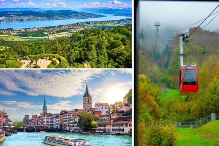 lake and hills of zurich