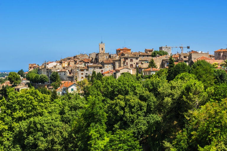 Scenic view of Saint-Paul-de-Vence village in the Provence-Alpes-Côte d’Azur region, one of the areas hosting events during the 2030 Winter Olympics