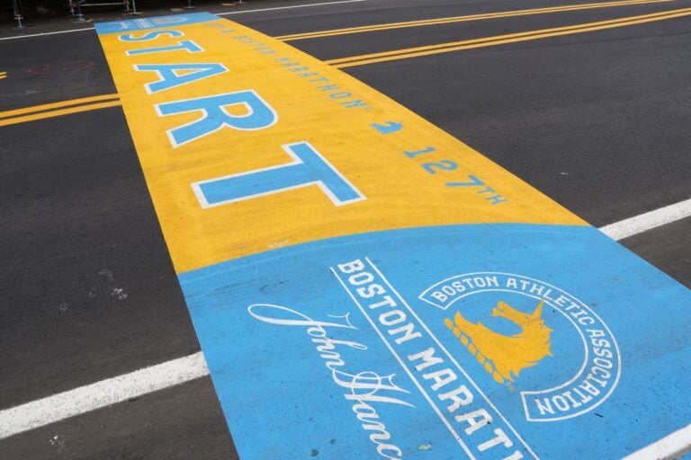 The start line of the Boston Marathon. 