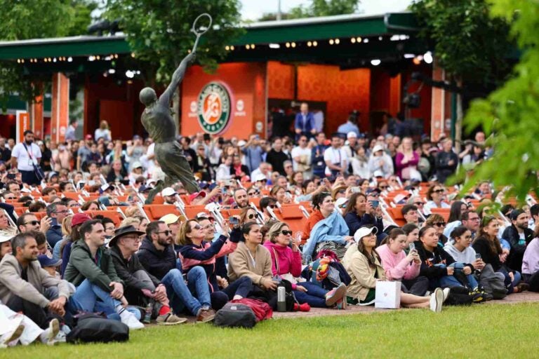 Big screens around the Roland Garros grounds. 