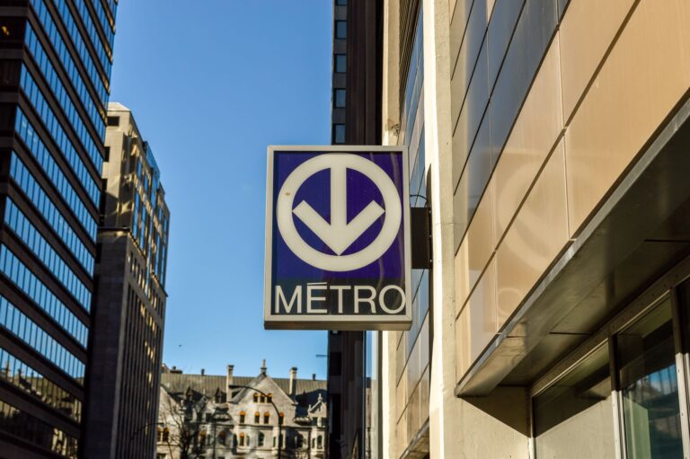 Metro transit sign in Montreal