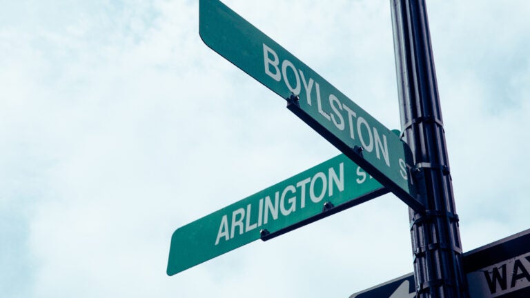 Intersection of Boylston Street and Arlington Street in Boston, Massachusetts