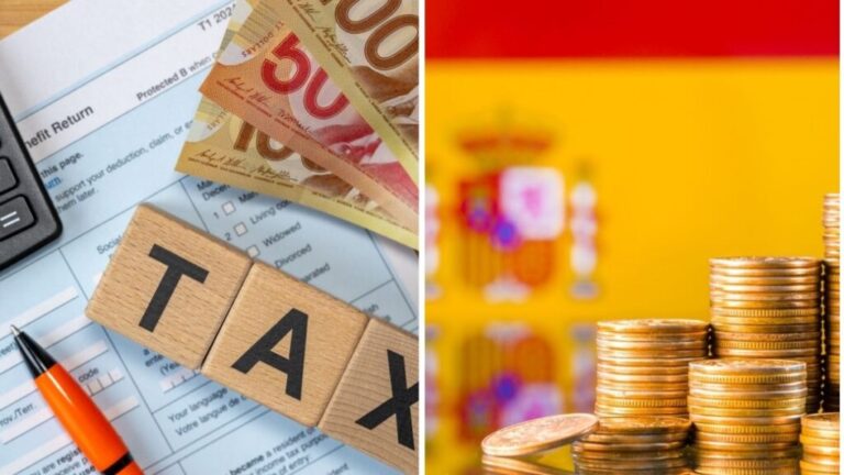 Taxes for businesses in Canada and Spain.