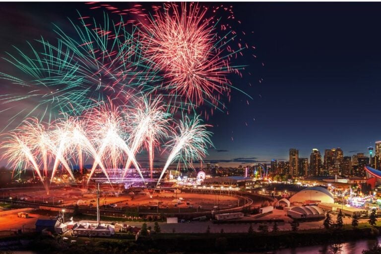 Fireworks during Calgary Stampede