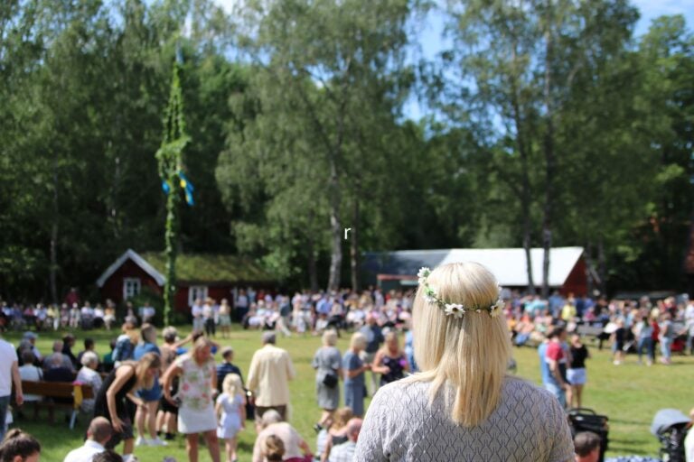 The traditional Swedish midsummer celebration in Sweden.