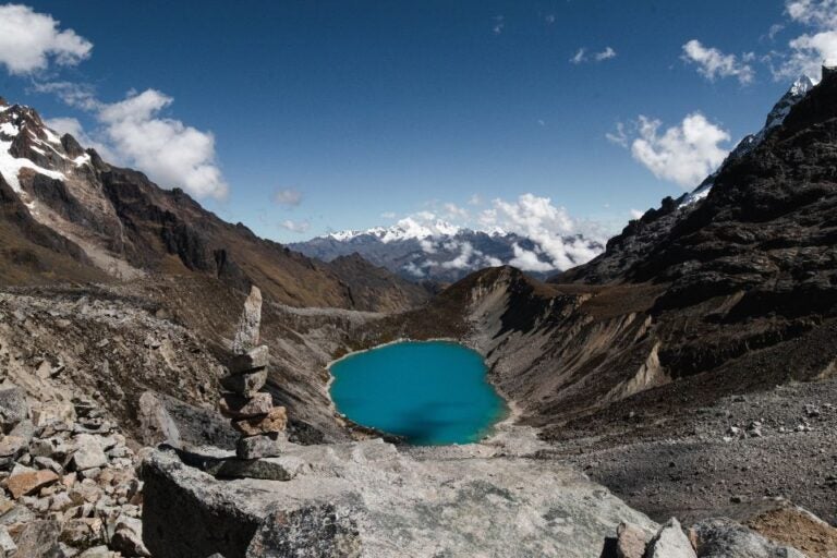 lake along Salkantay Trek