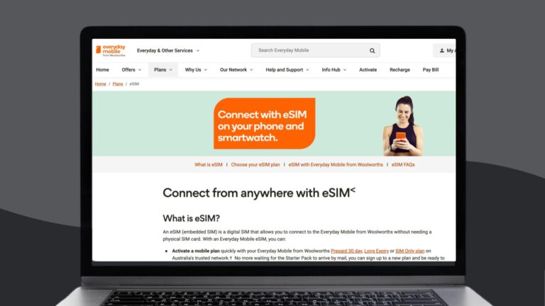 Woolworths Mobile eSIM plan. 