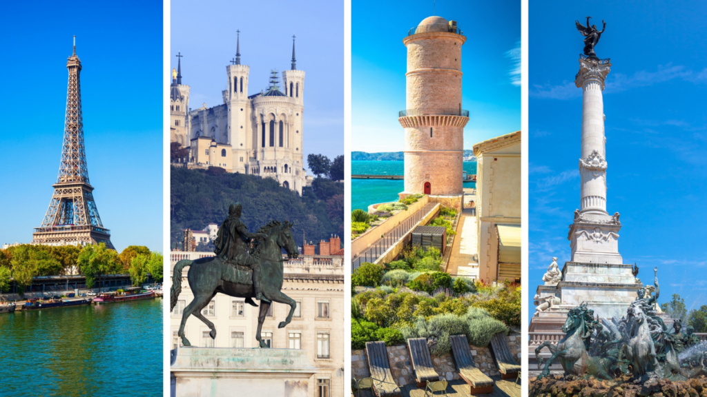 Paris, Lyon, Marseille et Bordeaux, villes où les espaces de coliving se développent en France.