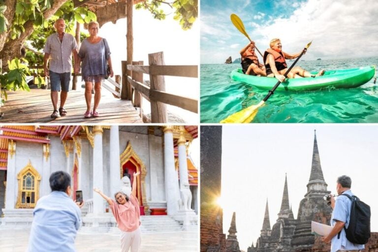 Older people enjoying a trip to Thailand