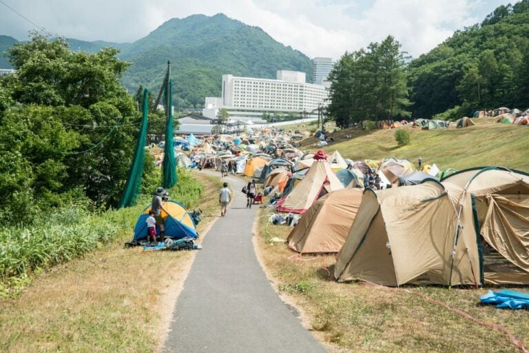 camping at Fuji Rock Festival 