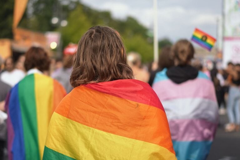 People enjoy Madrid pride parade.
