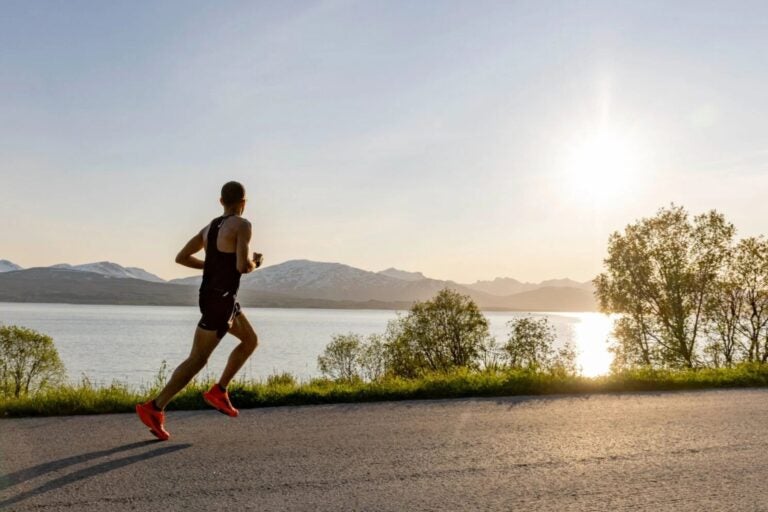 Runner during midnight marathon.