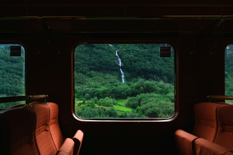 Exploring scenic Munich in a train.
