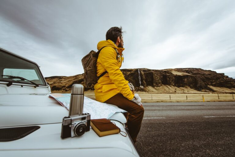 Man on icelandic road trip 