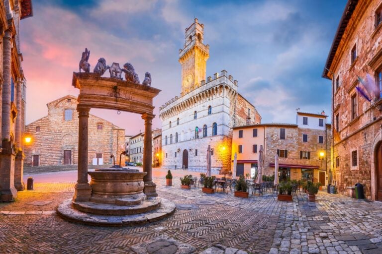 Beautiful cityscape view on Piazza Grande with Town Hall.