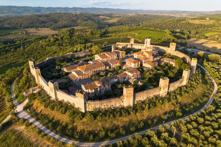 Aerial view of Monteriggioni.