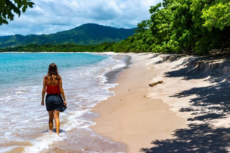 woman on the beach in Costa Rica
