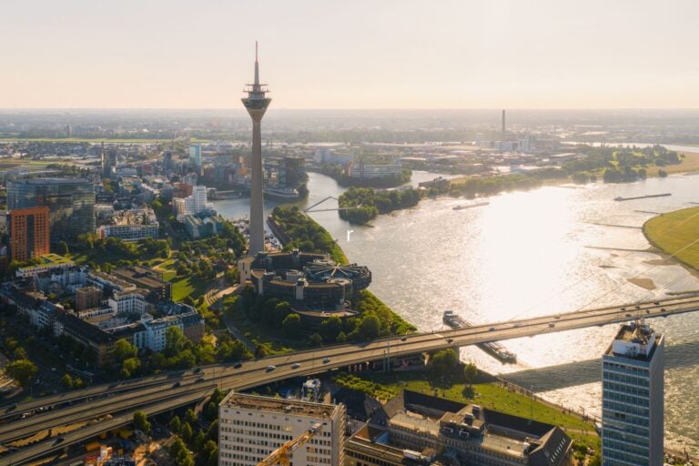Aerial view of Düsseldorf. 
