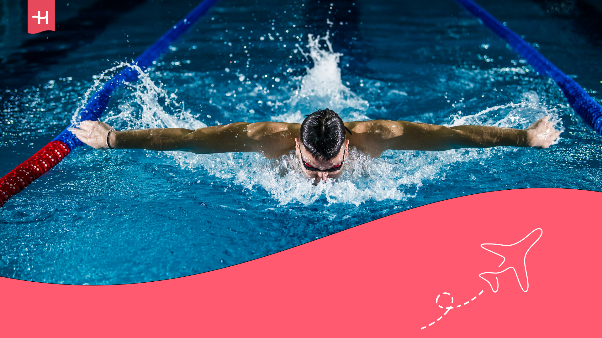 An athletic swimmer competing in a race.