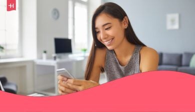woman using her smartphone