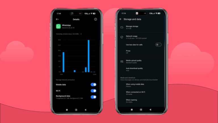 whatsapp data usage on android