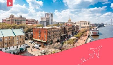aerial view of Savannah, Georgia