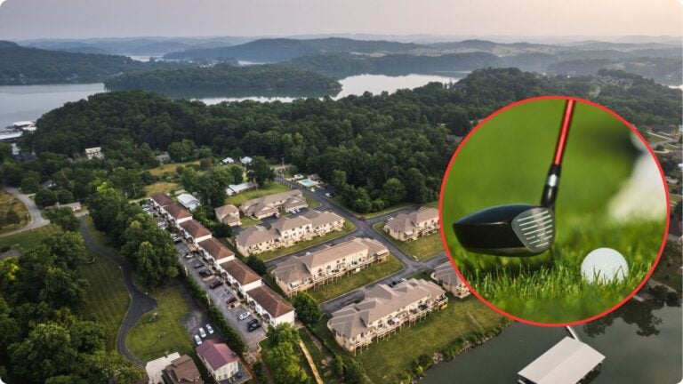 Johnson City, Tennessee cityscape and golf course