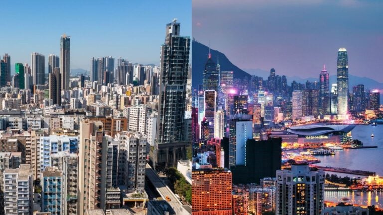 collage of 2 neighborhoods in Hong Kong