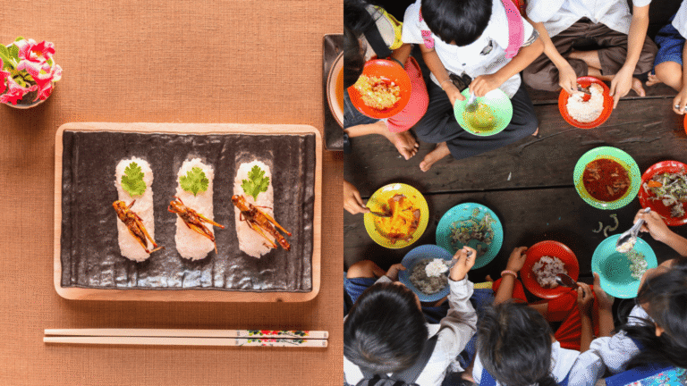 Cambodian food and locals dining