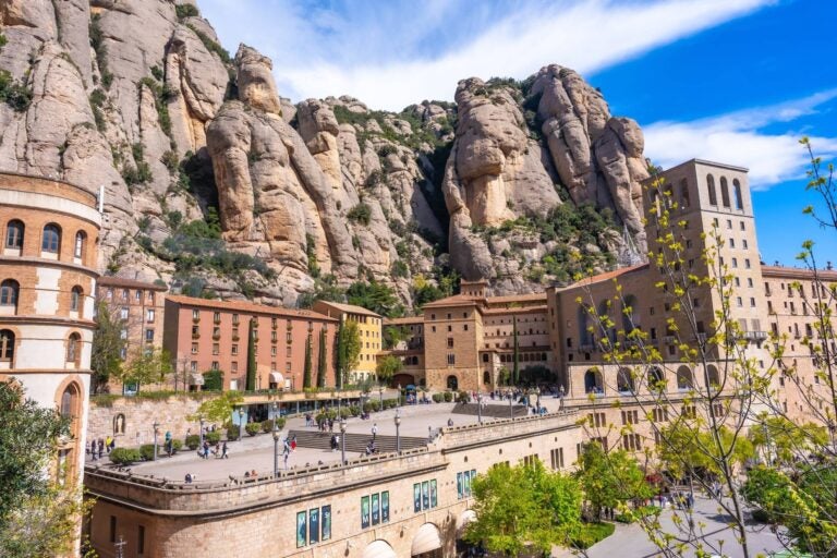 montserrat hill with visitors during a sunny day